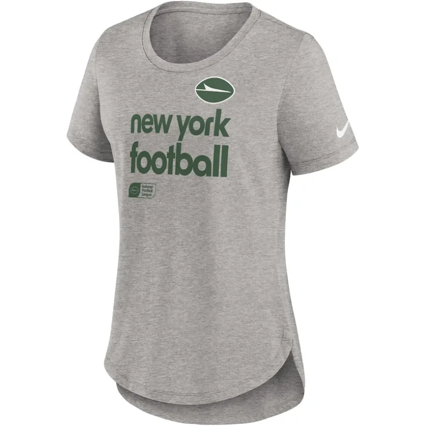 T-Shirts|Women^New York Jets Women's Nike Heather Gray Fashion Tri-Blend T-Shirt