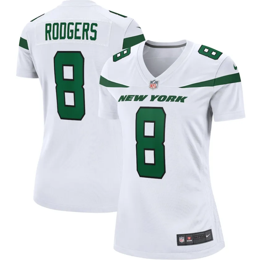 Jerseys|Women^New York Jets Women's Nike Aaron Rodgers White Player Jersey