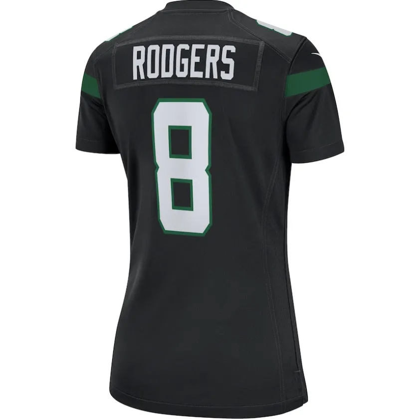 Jerseys|Women^New York Jets Women's Nike Aaron Rodgers Black Player Jersey