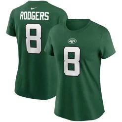 T-Shirts|Women^New York Jets Women's Nike Aaron Rodgers Green Player Name & Number T-Shirt