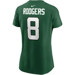 T-Shirts|Women^New York Jets Women's Nike Aaron Rodgers Green Player Name & Number T-Shirt