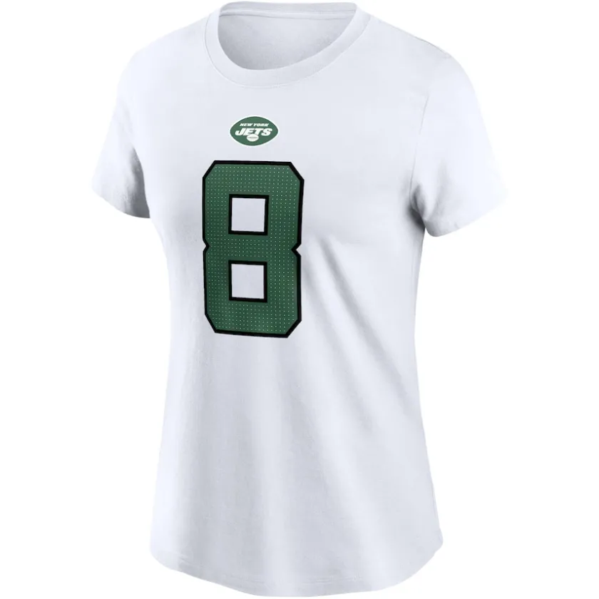 T-Shirts|Women^New York Jets Women's Nike Aaron Rodgers White Player Name & Number T-Shirt
