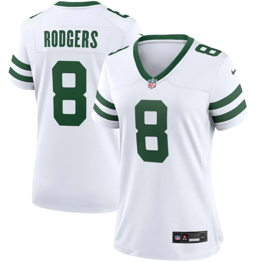 Jerseys|Women^New York Jets Women's Nike Aaron Rodgers Legacy White Game Jersey