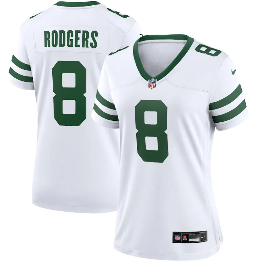 Jerseys|Women^New York Jets Women's Nike Aaron Rodgers Legacy White Game Jersey