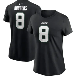 T-Shirts|Women^New York Jets Women's Nike Aaron Rodgers Black Name & Number T-Shirt