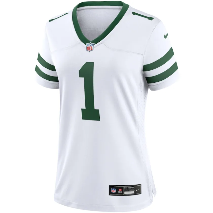 Jerseys|Women^New York Jets Women's Nike Ahmad Sauce Gardner Legacy White Game Player Jersey