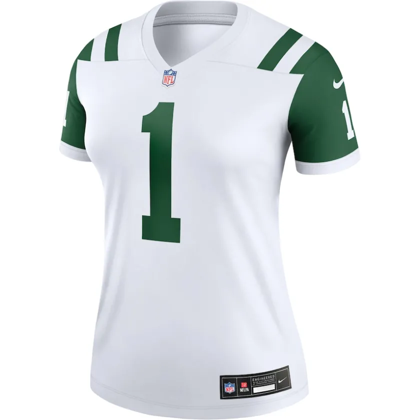 Jerseys|Women^New York Jets Women's Nike Ahmad Sauce Gardner Classic Alternate White Alternate Legend Player Performance Top