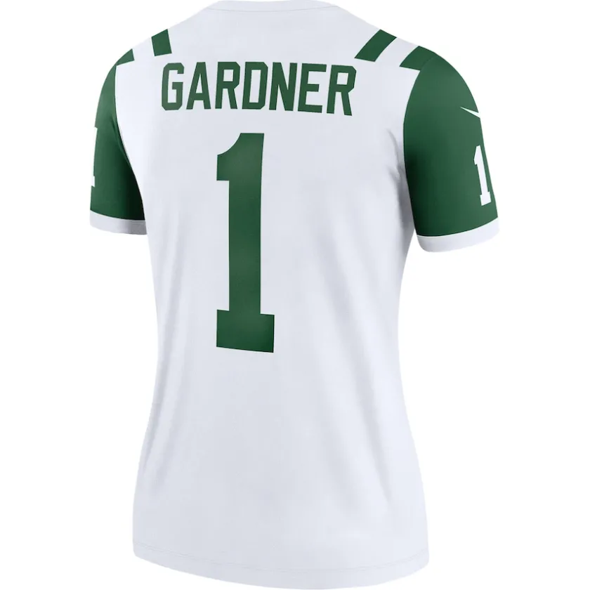 Jerseys|Women^New York Jets Women's Nike Ahmad Sauce Gardner Classic Alternate White Alternate Legend Player Performance Top