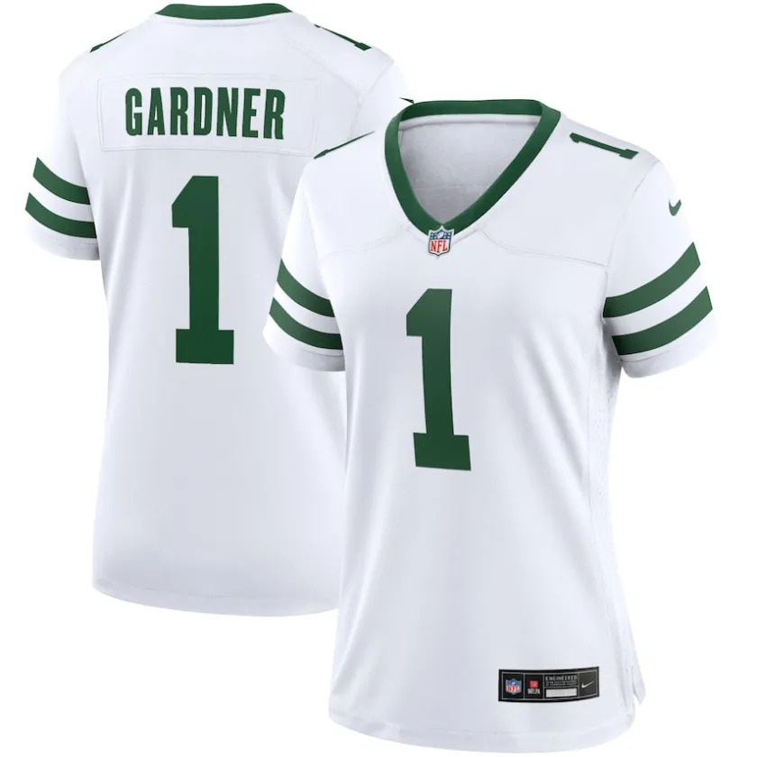 Jerseys|Women^New York Jets Women's Nike Ahmad Sauce Gardner Legacy White Game Jersey