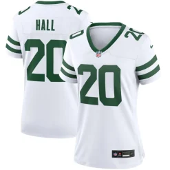 Jerseys|Women^New York Jets Women's Nike Breece Hall Legacy White Game Jersey