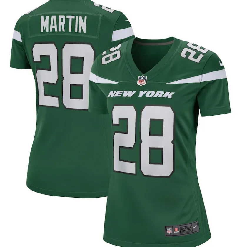 Replica|Throwback^New York Jets Women's Nike Curtis Martin Gotham Green Game Retired Player Jersey