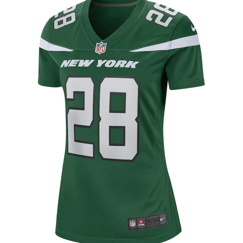 Replica|Throwback^New York Jets Women's Nike Curtis Martin Gotham Green Game Retired Player Jersey