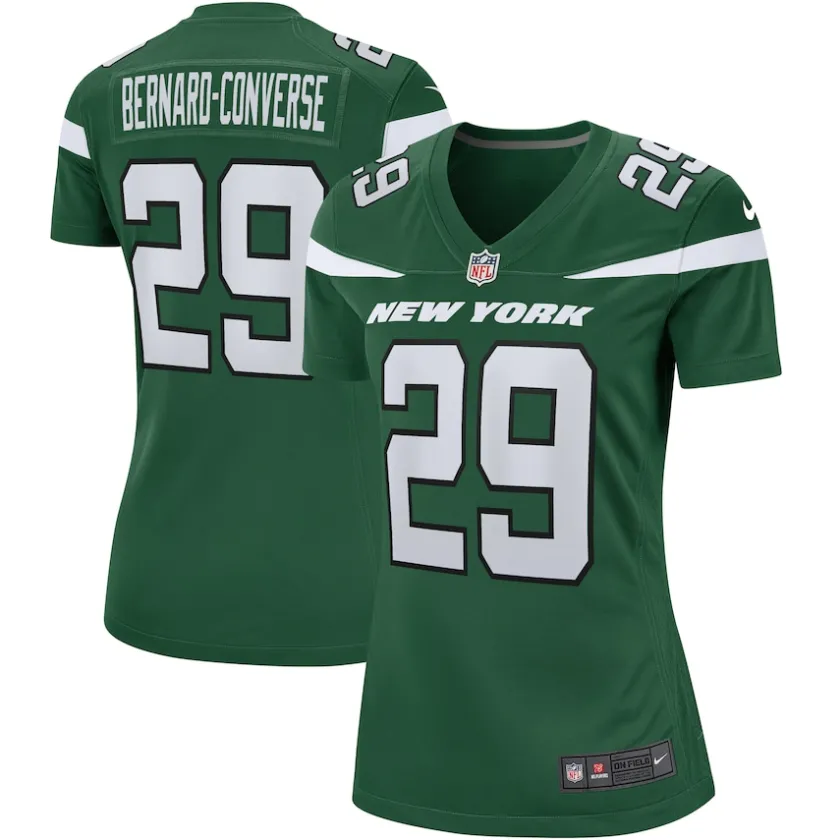 Jerseys|Women^New York Jets Women's Nike Jarrick Bernard Converse Gotham Green Game Jersey