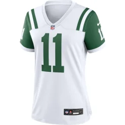 Jerseys|Women^New York Jets Women's Nike Jermaine Johnson II White Classic Alternate Player Game Jersey