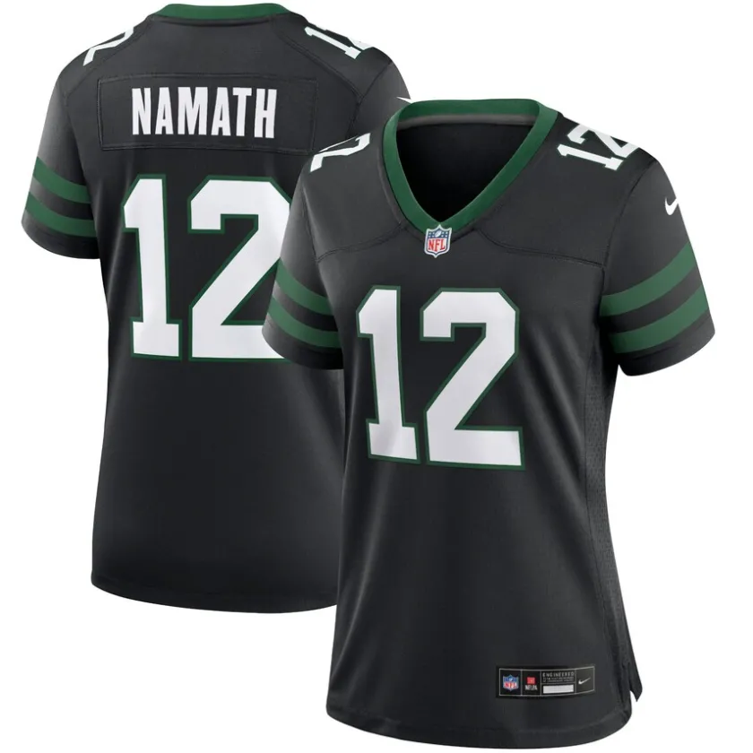 Jerseys|Women^New York Jets Women's Nike Joe Namath Legacy Black Retired Player Alternate Game Jersey