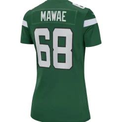 Replica|Throwback^New York Jets Women's Nike Kevin Mawae Gotham Green Game Retired Player Jersey