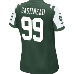 Throwback^New York Jets Women's Nike Mark Gastineau Green Retired Game Jersey