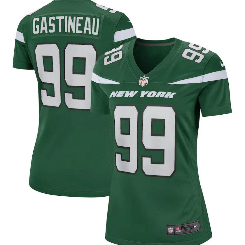 Replica|Throwback^New York Jets Women's Nike Mark Gastineau Gotham Green Game Retired Player Jersey