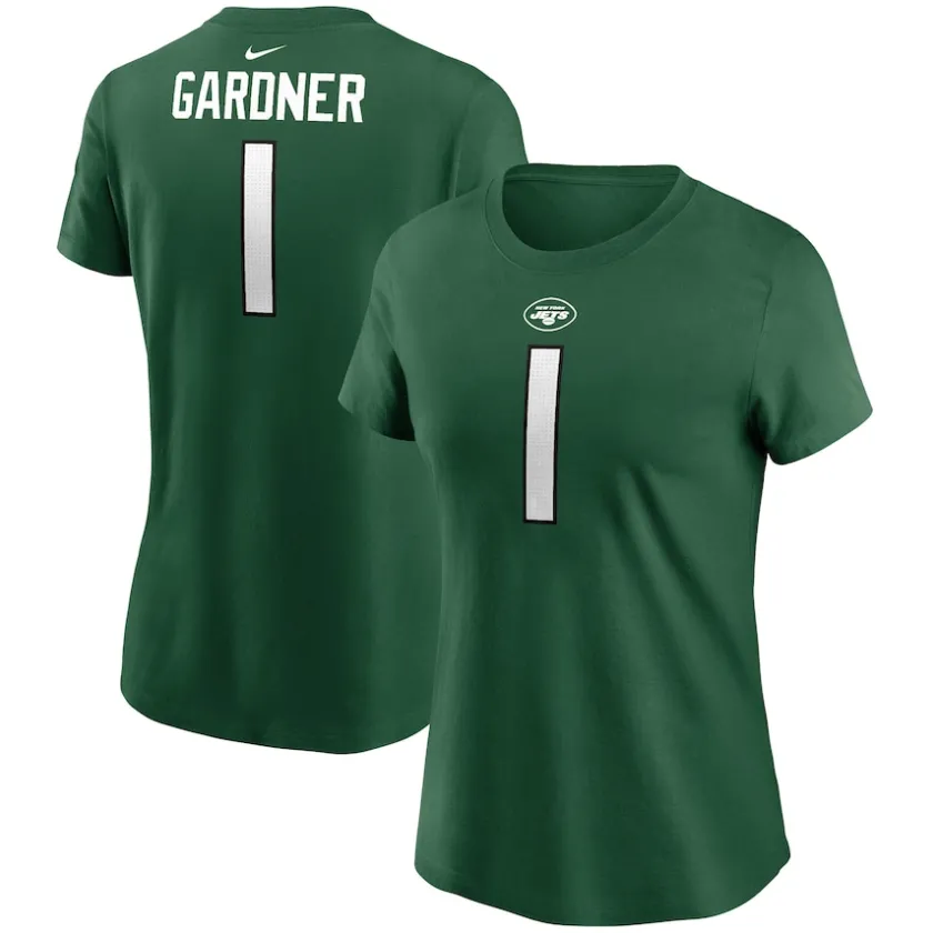 T-Shirts|Women^New York Jets Women's Nike Sauce Gardner Green Player Name & Number T-Shirt