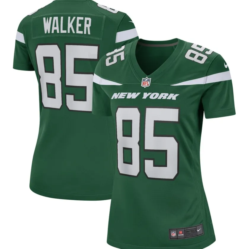 Replica|Throwback^New York Jets Women's Nike Wesley Walker Green Game Retired Player Jersey