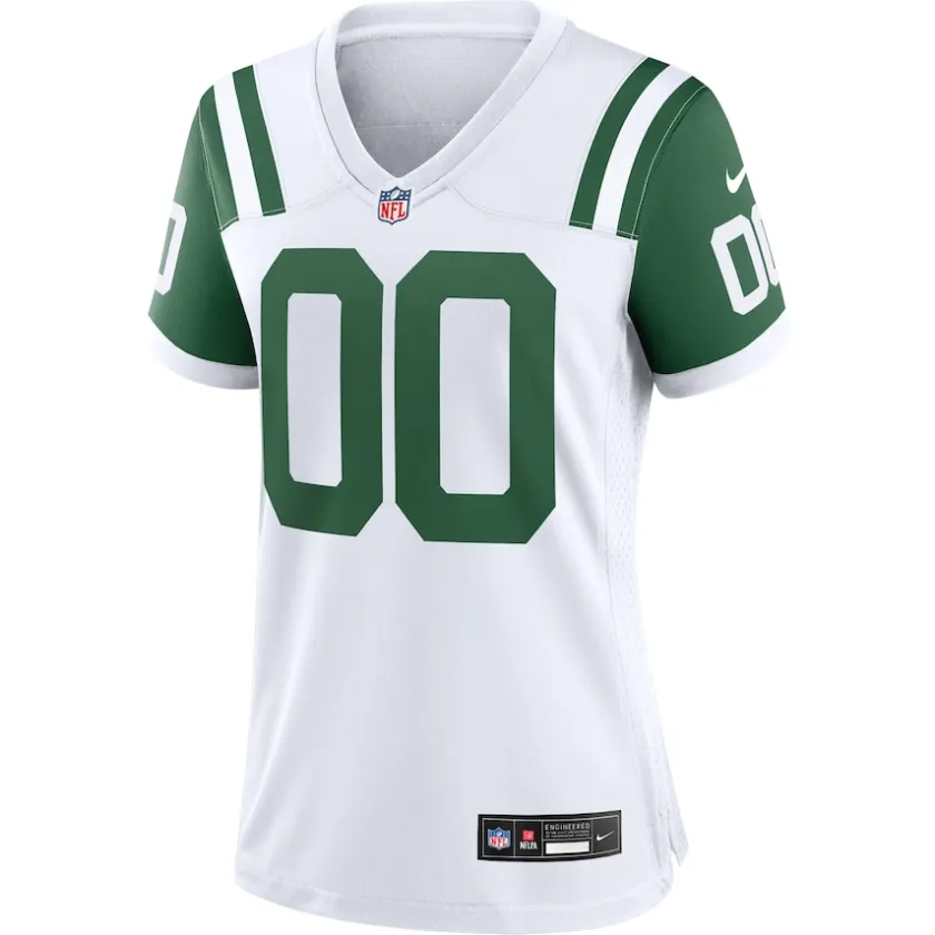 Jerseys|Women^New York Jets Women's Nike White Classic Alternate Custom Replica Jersey