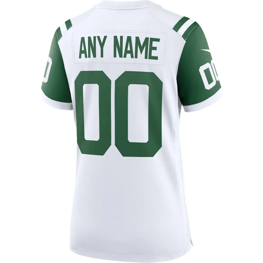 Jerseys|Women^New York Jets Women's Nike White Classic Alternate Custom Replica Jersey