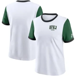 T-Shirts|Women^New York Jets Women's Nike White/Green Rewind Ringer T-Shirt