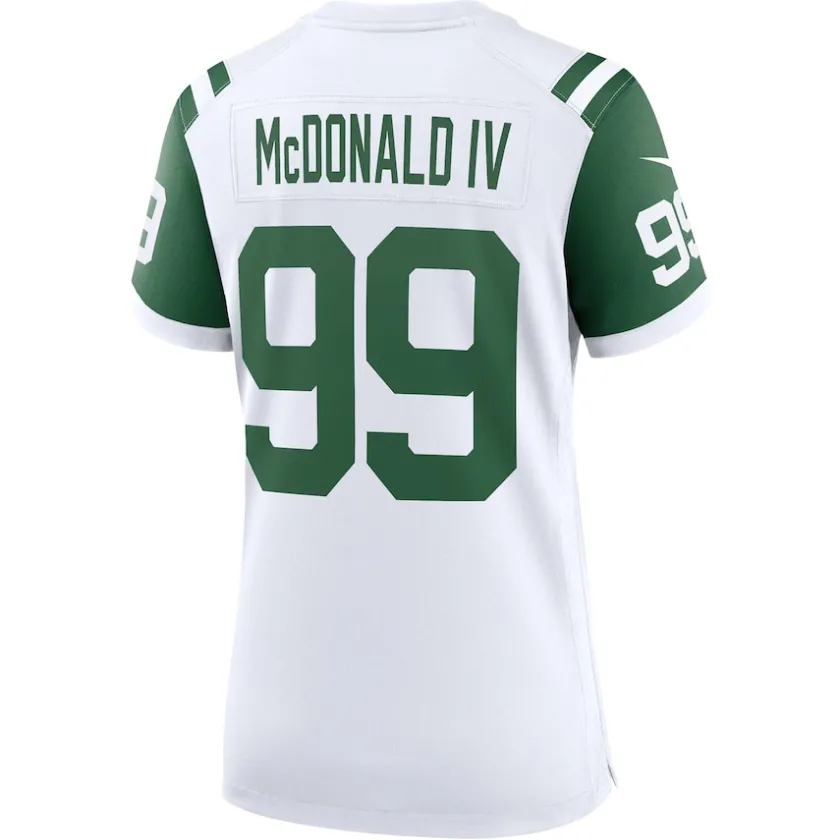 Jerseys|Women^New York Jets Women's Nike Will McDonald IV White Classic Alternate Player Game Jersey
