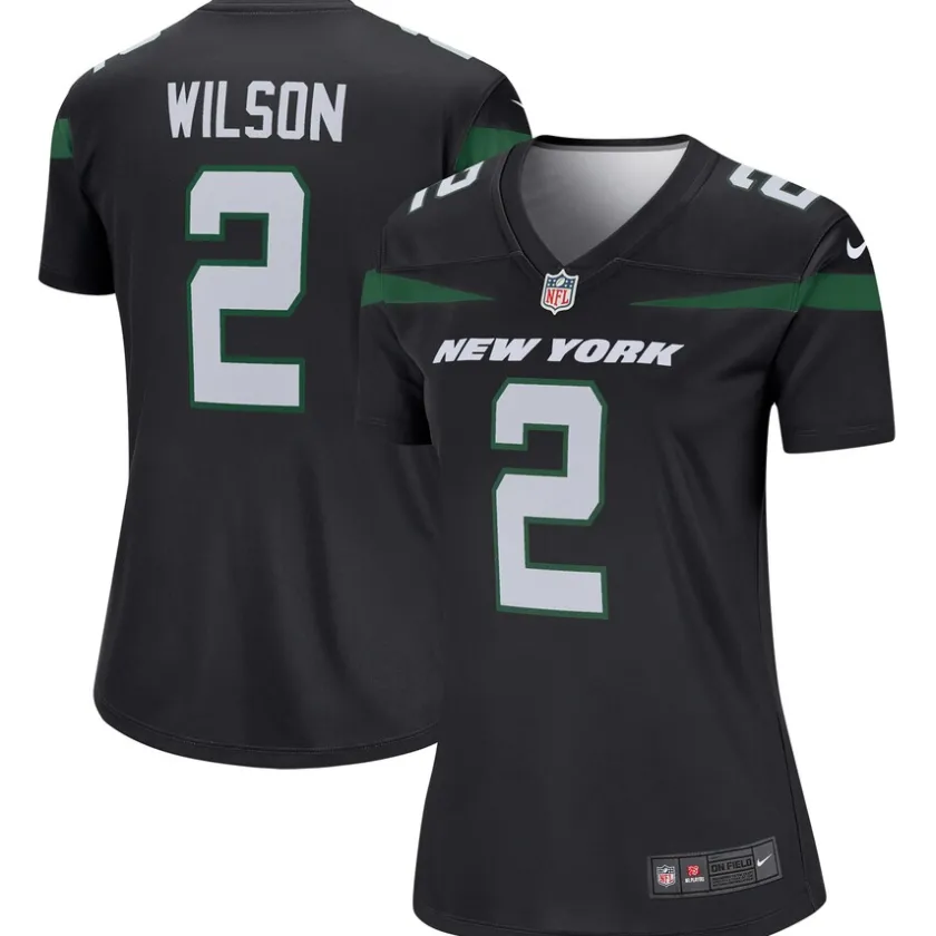 Jerseys|Women^New York Jets Women's Nike Zach Wilson Black Alternate Legend Player Performance Top