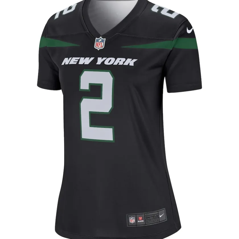 Jerseys|Women^New York Jets Women's Nike Zach Wilson Black Alternate Legend Player Performance Top