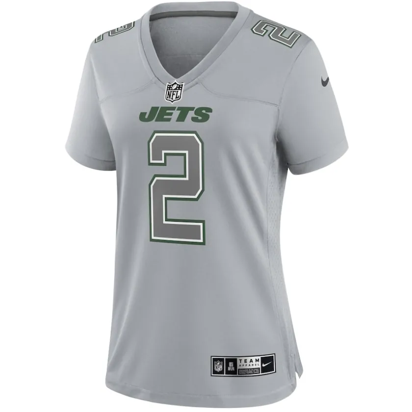 Jerseys|Women^New York Jets Women's Nike Zach Wilson Gray Atmosphere Fashion Game Jersey