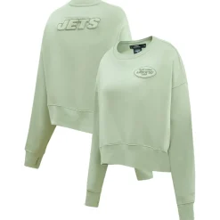 Sweatshirts & Fleece|Women^New York Jets Women's Pro Standard Light Green Neutral Pullover Sweatshirt