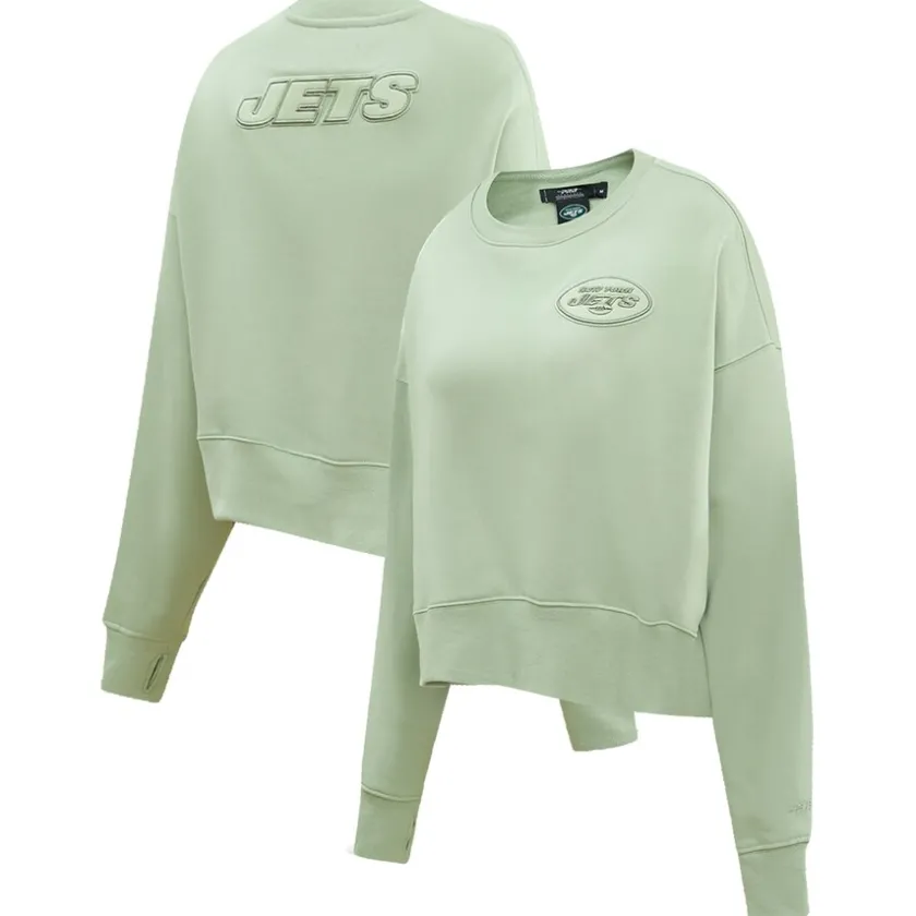 Sweatshirts & Fleece|Women^New York Jets Women's Pro Standard Light Green Neutral Pullover Sweatshirt