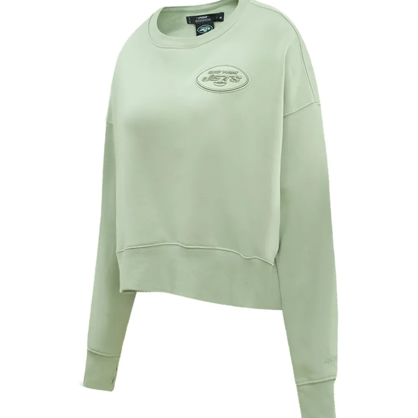 Sweatshirts & Fleece|Women^New York Jets Women's Pro Standard Light Green Neutral Pullover Sweatshirt
