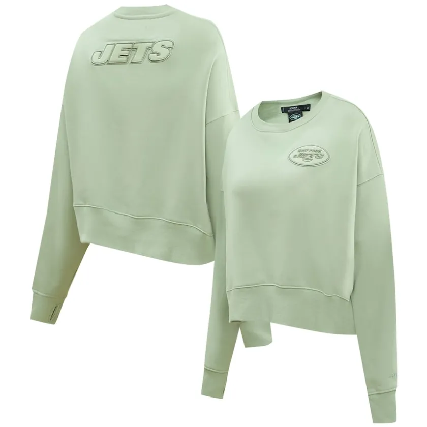 Sweatshirts & Fleece|Women^New York Jets Women's Pro Standard Light Green Neutral Pullover Sweatshirt
