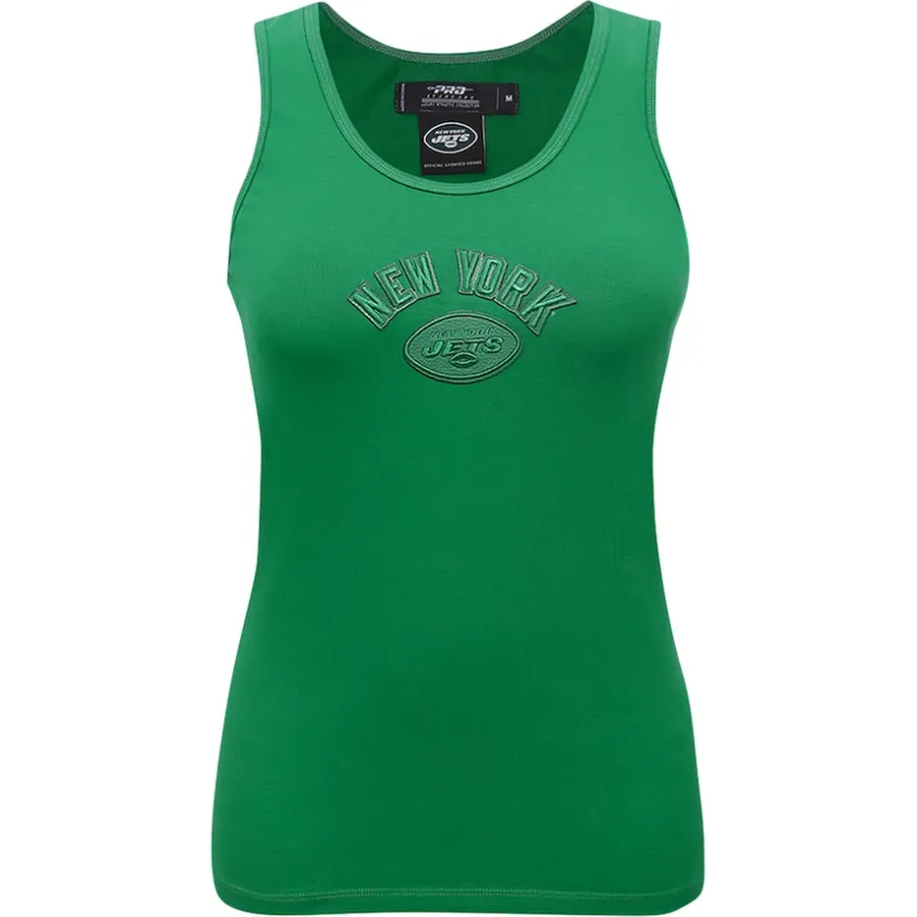 Tank Tops^New York Jets Women's Pro Standard Kelly Green Triple Tonal Racerback Tank Top