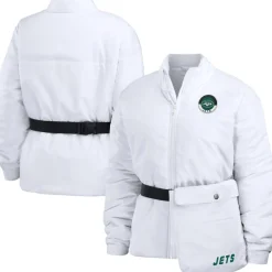 Jackets^New York Jets Women's WEAR By Erin Andrews White Packaway Full-Zip Puffer Jacket