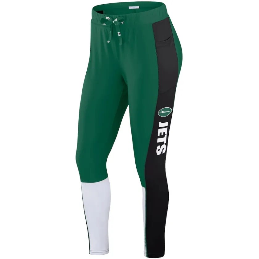 Shorts & Pants^New York Jets Women's WEAR By Erin Andrews Green/Black Color-Block Leggings