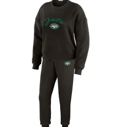 Underwear & Sleepwear^New York Jets Women's WEAR By Erin Andrews Cream Knitted Tri-Blend Long Sleeve T-Shirt & Pants Lounge Set