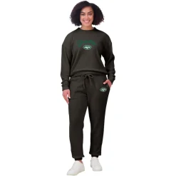 Underwear & Sleepwear^New York Jets Women's WEAR By Erin Andrews Cream Knitted Tri-Blend Long Sleeve T-Shirt & Pants Lounge Set