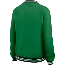 Sweatshirts & Fleece|Women^New York Jets Women's WEAR By Erin Andrews Green Oversized Long Sleeve V-Neck Sweatshirt