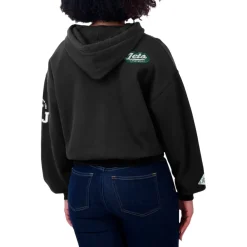 Jackets^New York Jets Women's WEAR By Erin Andrews Black Patch Quarter-Zip Pullover Hoodie