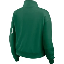 Jackets|Sweatshirts & Fleece^New York Jets Women's WEAR By Erin Andrews Green Quarter-Zip Jacket