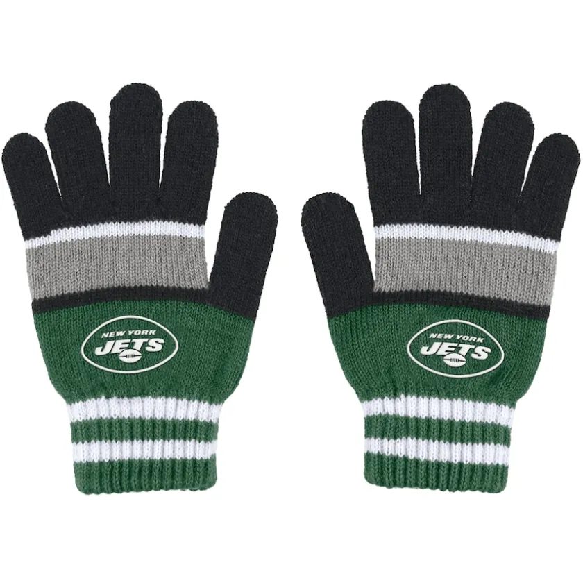 Accessories|Gloves & Scarves^New York Jets Women's WEAR By Erin Andrews Stripe Glove & Scarf Set