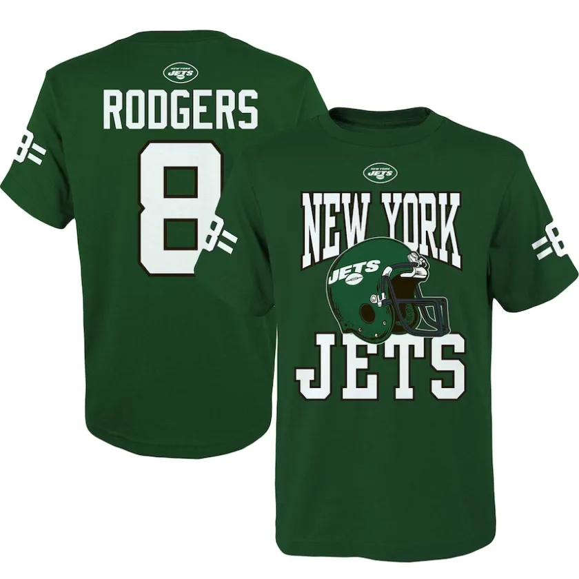 T-Shirts|Kids^New York Jets Youth Aaron Rodgers Green Helmet T-Shirt