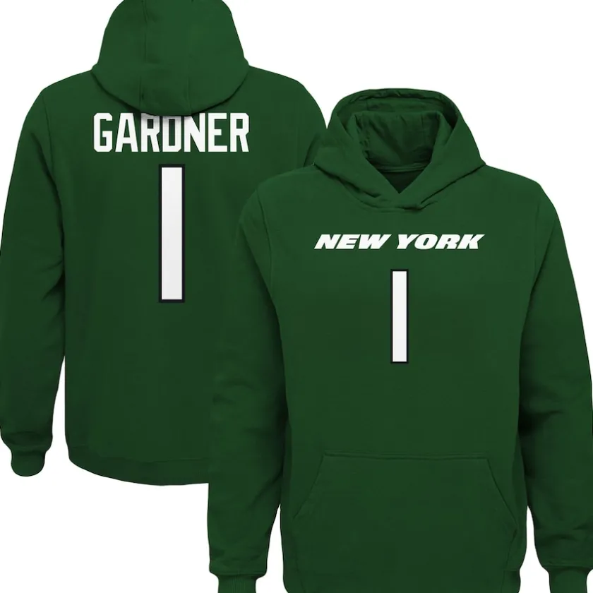 Sweatshirts & Fleece|Kids^New York Jets Youth Ahmad Sauce Gardner Green Mainliner Player Name & Number Pullover Hoodie