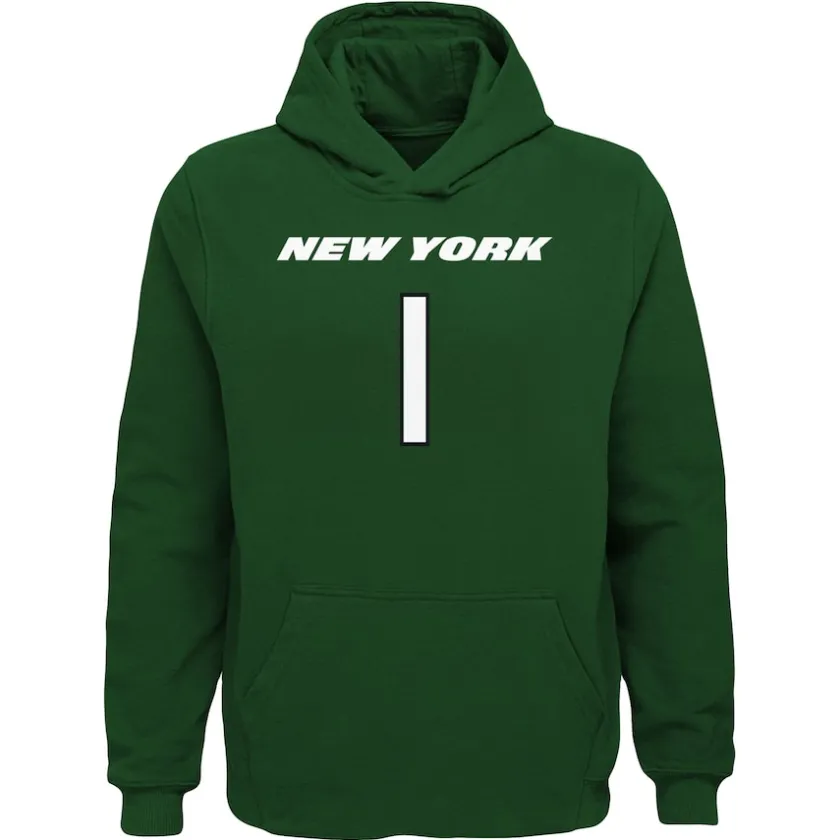 Sweatshirts & Fleece|Kids^New York Jets Youth Ahmad Sauce Gardner Green Mainliner Player Name & Number Pullover Hoodie