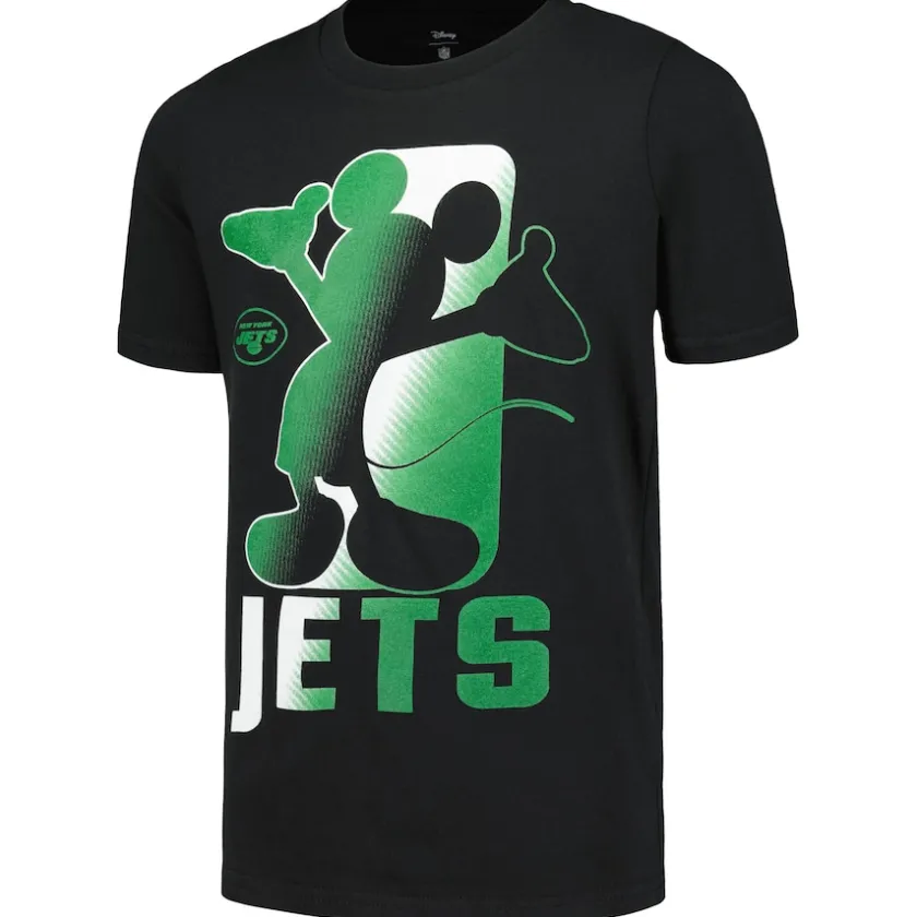 T-Shirts|Kids^New York Jets Youth Black Disney Cross Fade T-Shirt