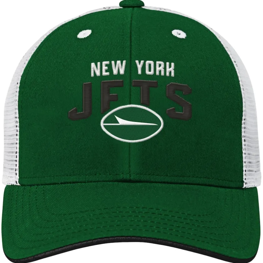 Hats|Kids^New York Jets Youth Green Core Lockup Trucker Adjustable Hat
