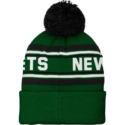Hats|Kids^New York Jets Youth Green Jacquard Cuffed Knit Hat With Pom